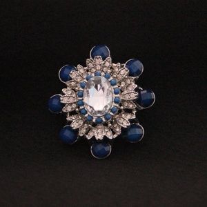 Rhinestone Statement Brooch Collar Pin